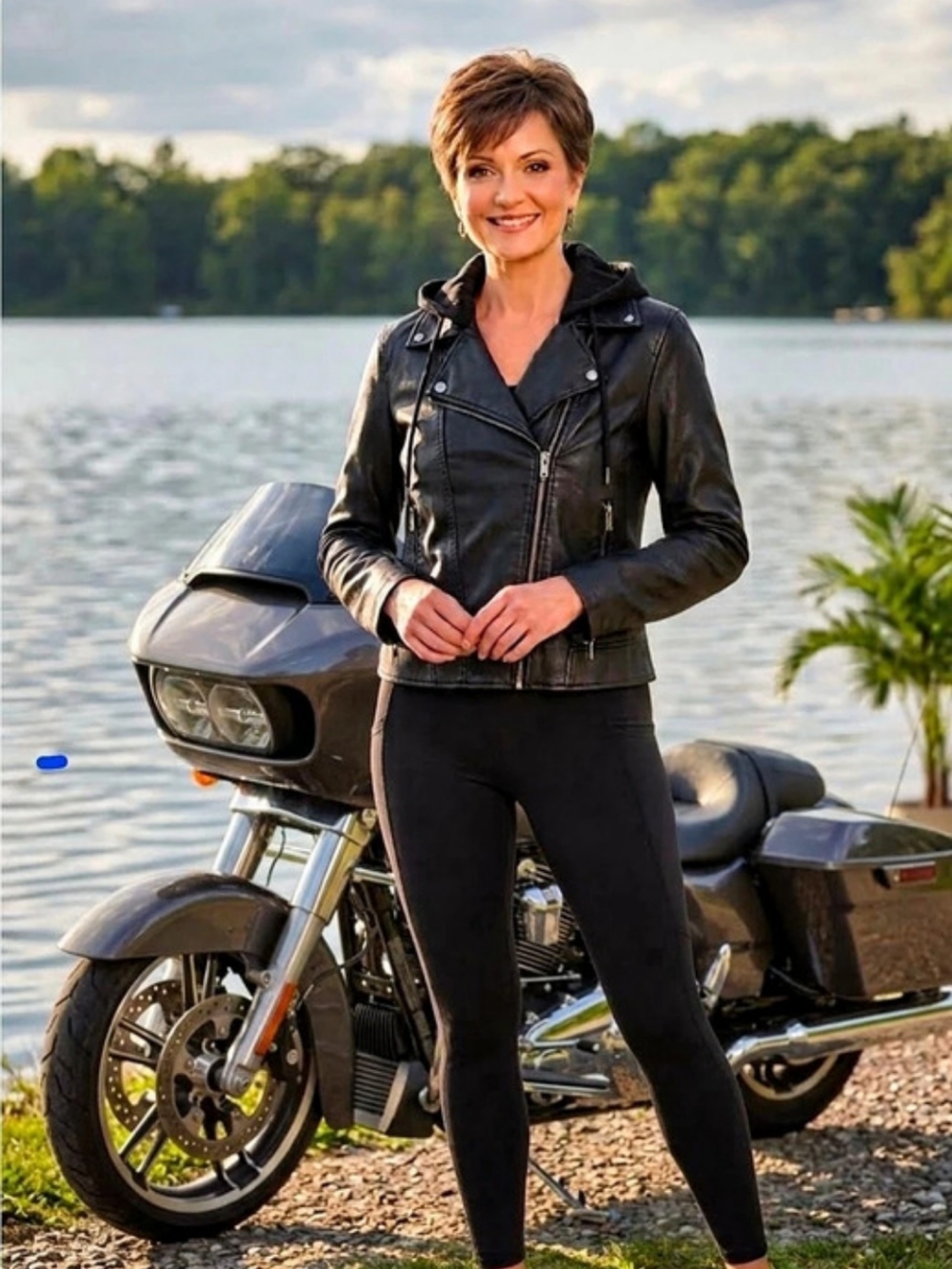 Levi's Hooded Faux Leather Moto Jacket Black W XL LW9JU122 Asymmetric Biker Coat